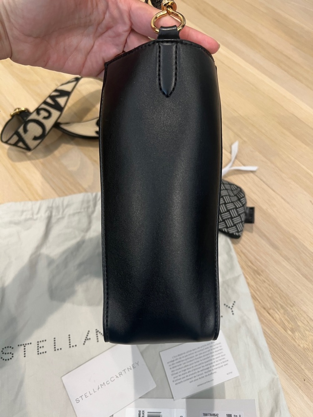 Stella McCartney Black Logo Crossbody Bag with Branded Strap - Picture 3 of 11